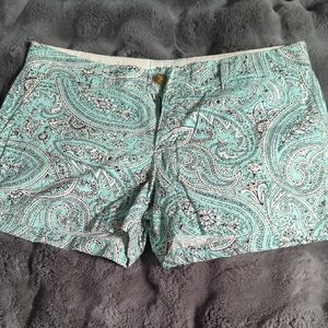 Old Navy Mint Paisley Floral Chino Shorts